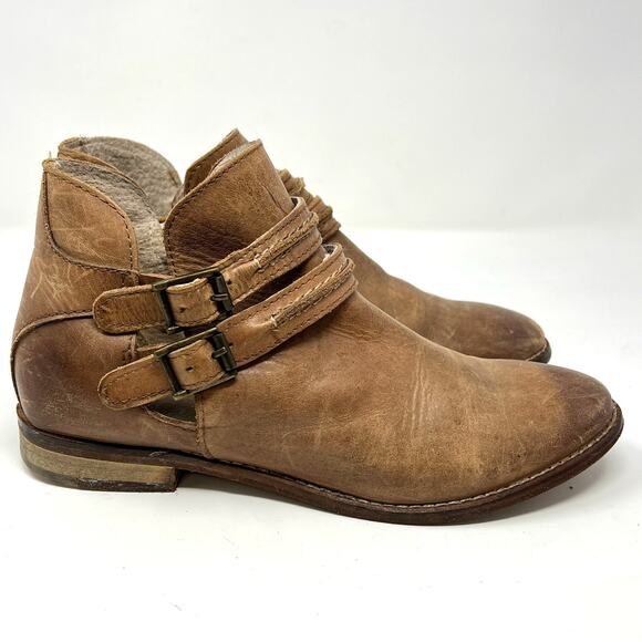 Free People Braeburn Ankle Bootie Tobacco Leather Women's 37 US 6.5 Brown - Picture 3 of 10